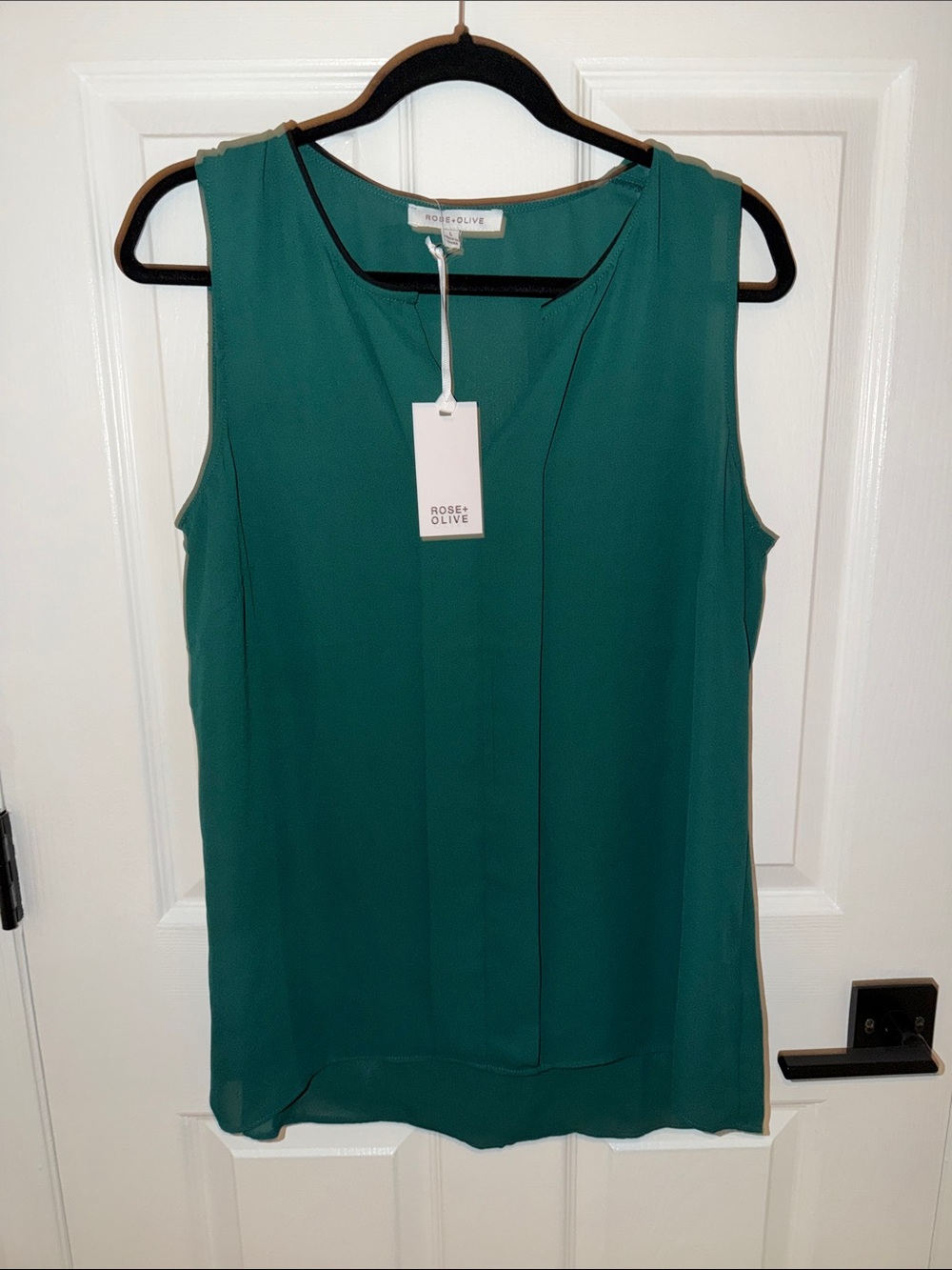 Rose & Olive Teal Green Sleeveless Shell Top